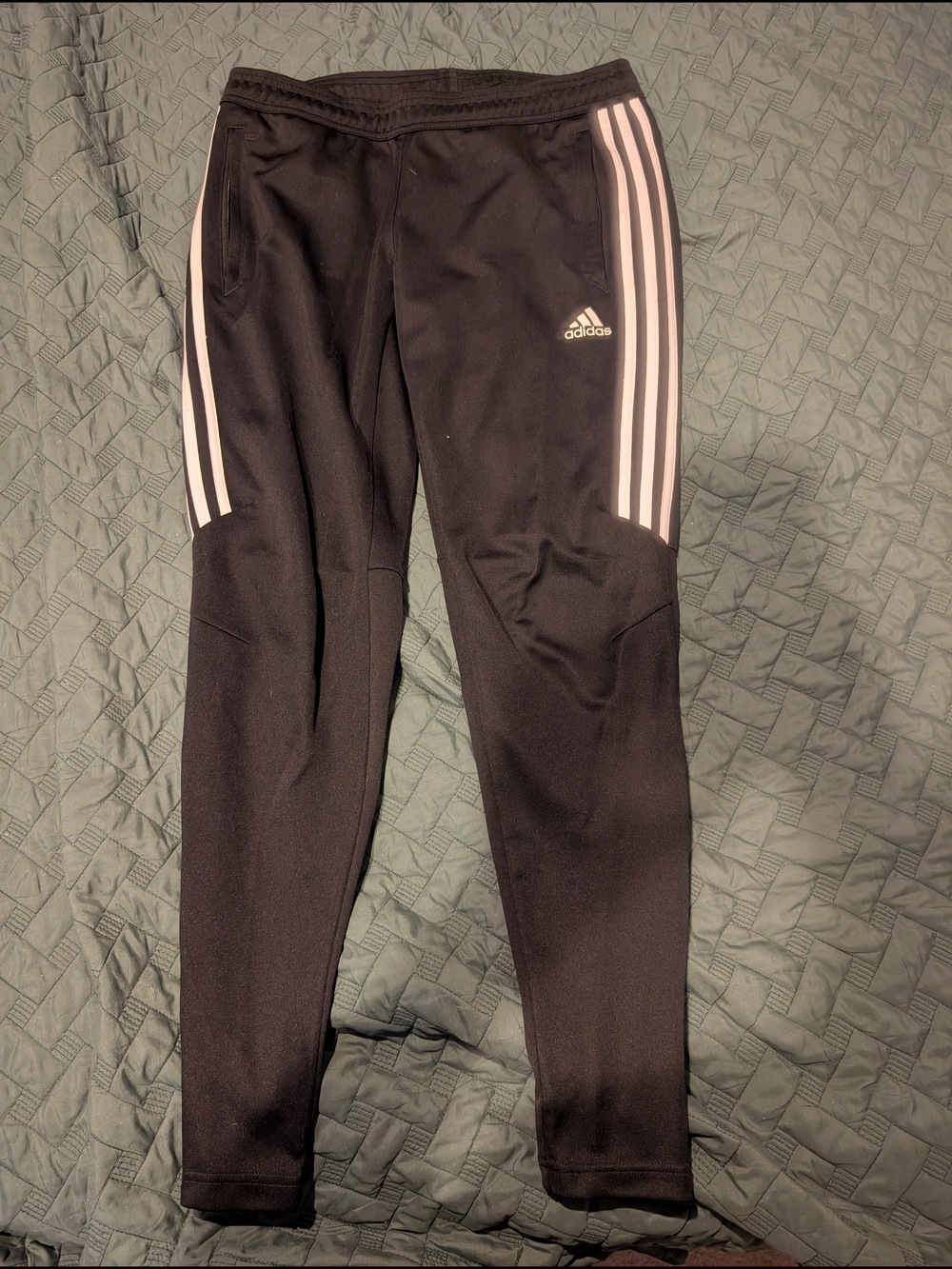 adidas Black Joggers with White Side Stripes